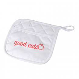 White Poly Cotton Twill Pot Holder | Logo Imprinted Pot Holders